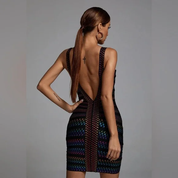 Multicolored Bandage Dress - Picture 6 of 6